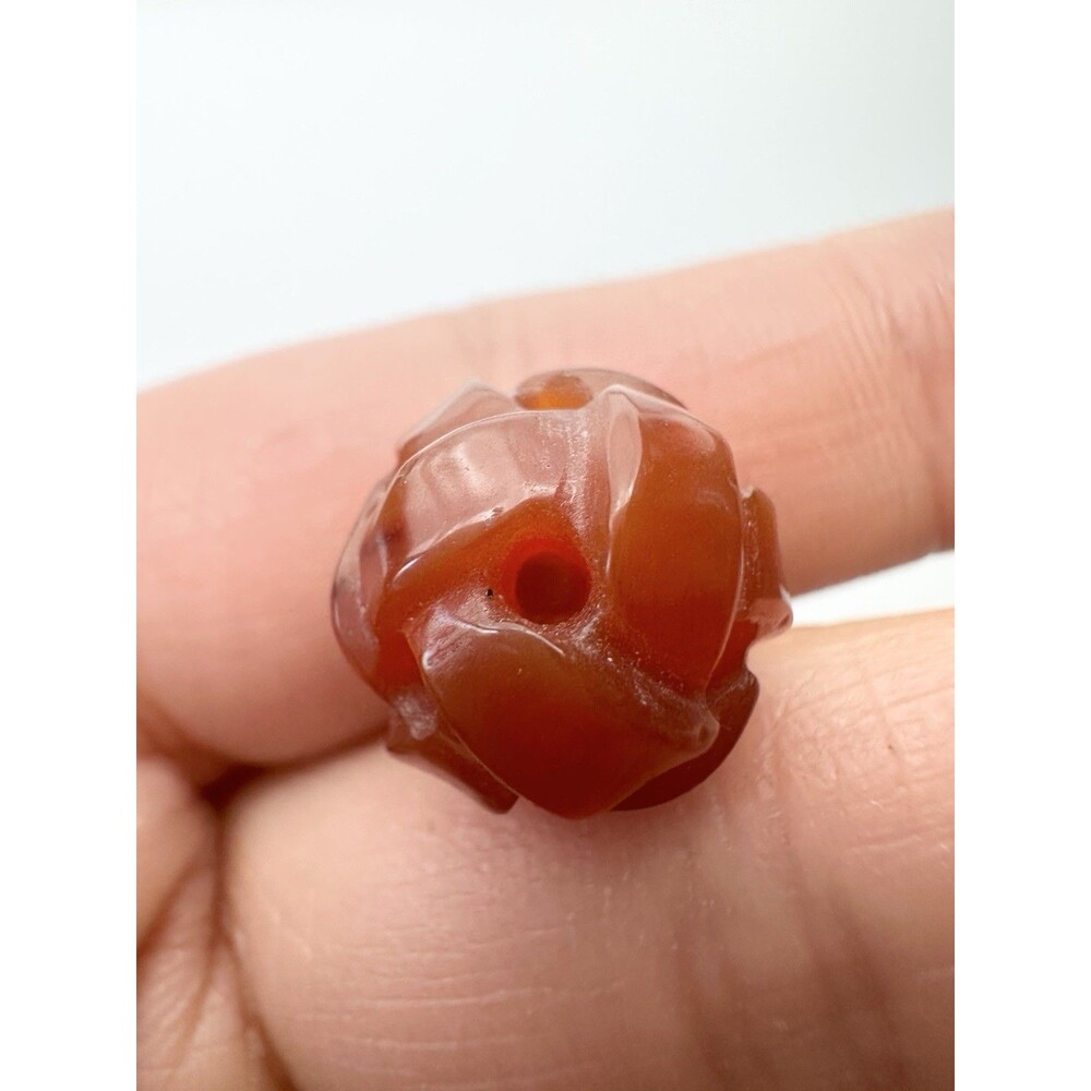 Vintage Carnelian Carved Knot Bead